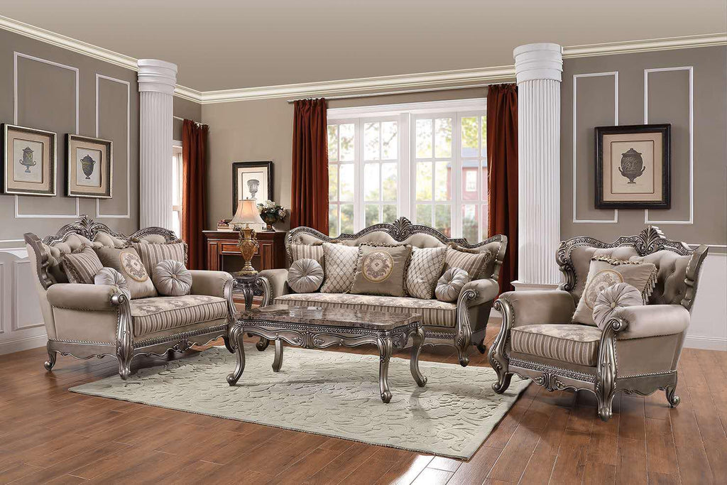 C200 - 5PC SILVER LIVING ROOM SET  **** LOW STOCK ****