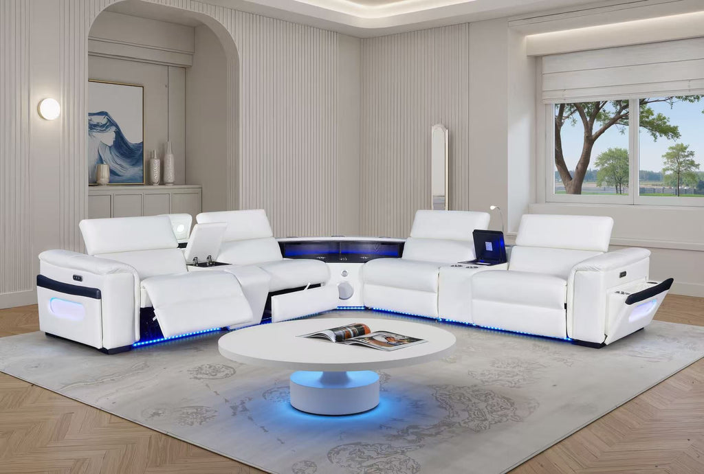 S103 WHITE ELECTRIC RECLINER SECTIONAL