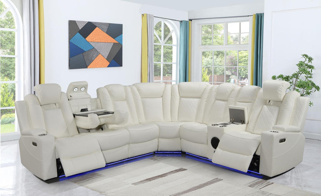 Tesla WHITE - Reclining Sectional  **** LOW STOCK ****