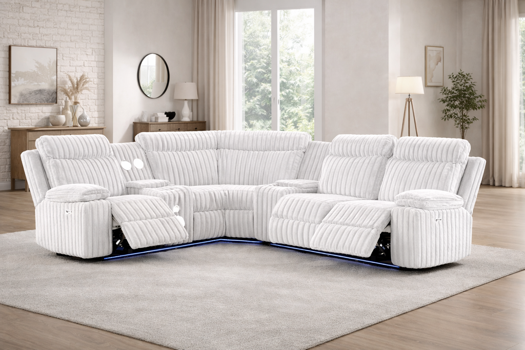 Done F Power Sectional White