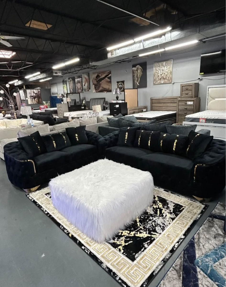 MEMPHIS BLK - SOFA & LOVESEAT