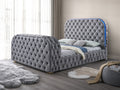 B014 - GREY TV FIREPLACE BED