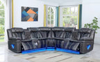 R16L Grey/Black Recliner Sectional Livingroom Set