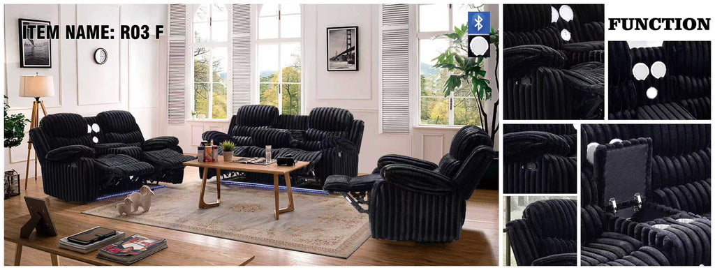 R03F BLK Recliner Set