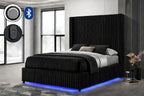 B2029 BLK CORDUROY BED FRAME