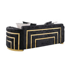 Ryan Black & Gold Sofa Set