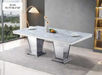 Elva Silver Marble Dining Table