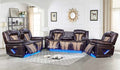 R16 Brown Power Recliner Set