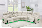 R07S White Power Recliner Sectional