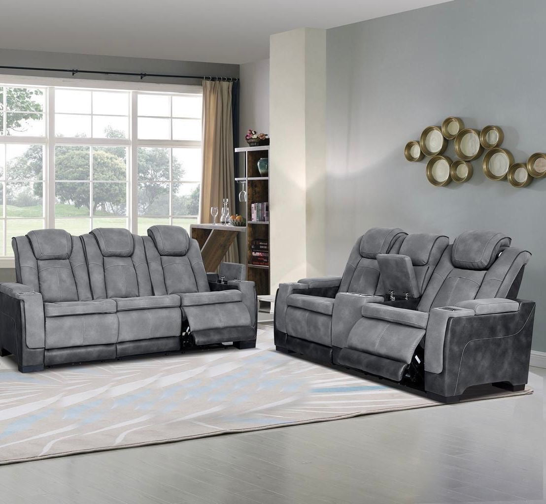 R12 GREY - RECLINING SET