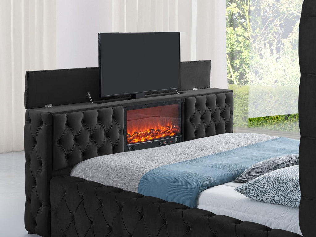 B017 - BLACK TV BED