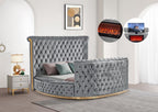 B916 GREY - ROUND STORAGE BED
